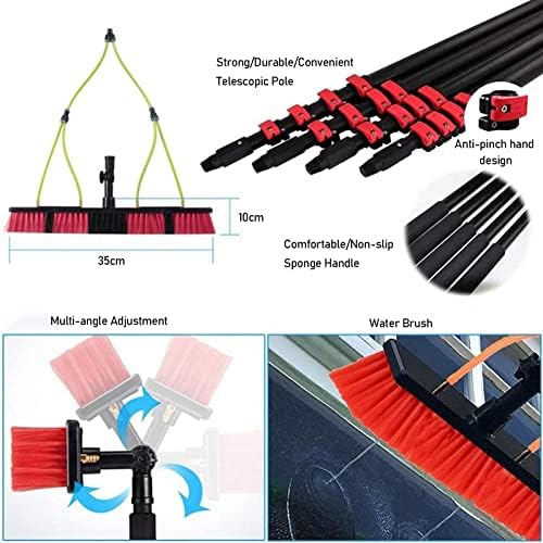 Photovoltaic Panel Cleaning, Window Cleaning Pole, 3.6-10.8M Water Fed Telescopic Brush, Extendable Cleaner Conservatory Roof Cleaning Tools,Cleaning Photovoltaic,7.2m