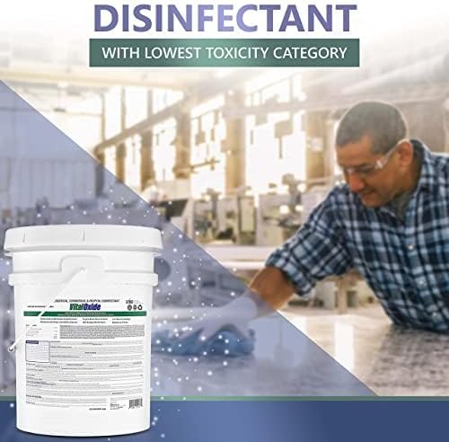 Vital Oxide Disinfectant, Deodorizer, Cleaner, Food-Contact Sanitizer, Virucide – (EPA registration #82972-1) – Kills Mold & Mildew, Eliminates Odors-5 Gallon Pail