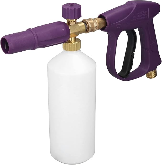 1L Foam Cannon for Pressure Washer, Adjustable Foam Lance, Brass Nozzle, High Pressure Car Wash, Vehicle and Driveway Cleaning Tool