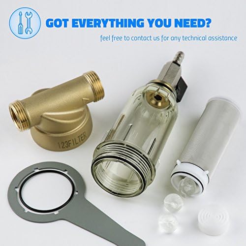 iSpring WSP-50SL Spin Down Sediment Filter, Push Fit Ball Valve, 50 Micron - Image 6