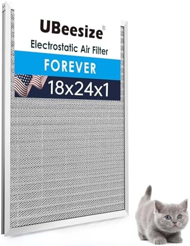 UBeesize 18x24x1 Reusable Electrostatic Air Filter HVAC AC Furnace Filter,MERV 8, Washable, Lasts a Lifetime,Permanent Air Filter,Breathe Fresher,Home And Office(Actual Size:17.44x23.46x0.82 Inch) - Image 2