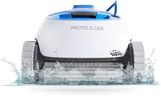 Dolphin Proteus DX3 Automatic Robotic Pool Vacuum Cleaner, Wall Climbing, Active Scrubber Brush, Ideal for In-ground Pools up to 33 FT in Length