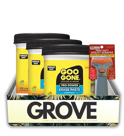 3x Goo Gone Paste Remover 20 oz Bundle with Utility Scraper – Removes Grime, Grease, Rust Stains, and Adhesives from Metal, Tile, and More with Citrus Cleaning Power – Gift Set (4 Items).