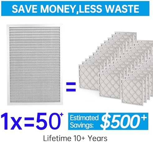 UBeesize 14x24x1 Reusable Electrostatic Air Filter HVAC AC Furnace Filter,MERV 8,Washable, Lasts a Lifetime,Permanent Air Filter,Breathe Fresher,Home And Office(Actual Size:13.38x23.38x0.82 Inch) - Image 2