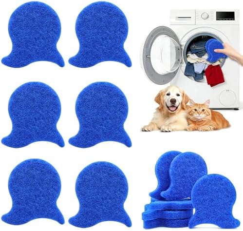6 Pack Pet Hair Remover for Laundry,Reusable Dog & Cat Hair Remover for Laundry,Effectively Removes Pet Hair, Lint and Dander from Bedding and Clothing, Suitable for Washing Machines, Dryers by Pushy