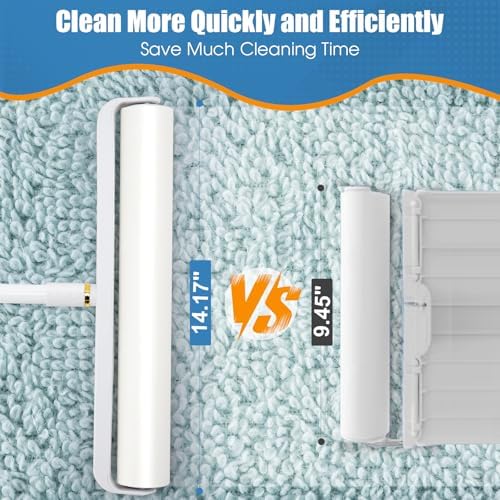 Dymoll 14.17" Lint Roller Refills, Extreme Sticky Large Surface Lint Roller for Cleaning Pet Hair, Wall, Dust, Carpets, Floor, Clothing, Car, 4 Rollers Total 360 Sheets - Image 2