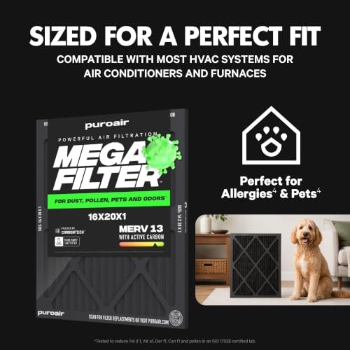 PuroAir MegaFilter 16x20x1 Air Filter MERV 13 HVAC Furnace Filter (4-Pack) - Image 3