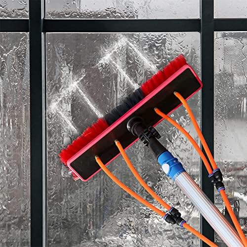 Glass Cleaning Brush Home Water Fed Telescopic Pole Kit Solar Panel Brush Rotating for Photovoltaic Panel，12m Water Fed Window Cleaning Pole for Cleaning Photovoltaic and Solar Panels with E