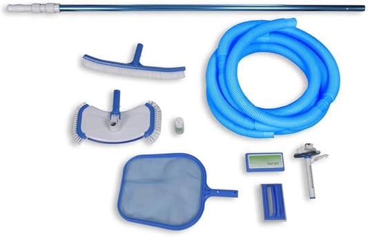 vidaXL Pool Clean Set, Pool Cleaning Kit for Above-Ground Pool Spas Pond, Pool Maintenance Kit for Cleaning Pool Wall, Vacuum Skimmer Brush