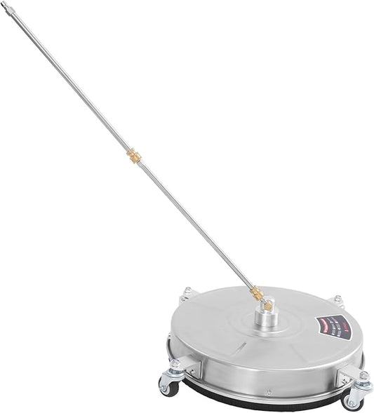18-inch Driveway Pressure Washer Surface Cleaner, Surface Cleaner with 4 Wheels and 33.9-Inch Long Pole, 5000 PSI 4 GPM Stainless Steel Surface Cleaner for Houses, Driveways, Decks, Patios, Gardens