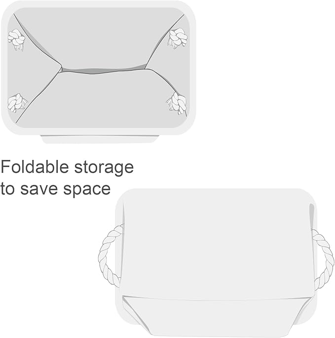 TheWarmHome Fabric Storage Bin, Large 1 Pack 15.7L*11.8W*8.3H Storage Basket for Home Storage and Organization, Shelf Basket with Cover for Living Room Bedroom Closet???White