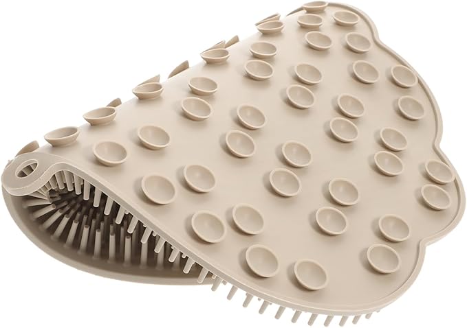 Angoily Wall-Mounted Back Scrubber for Shower Hands-Free Exfoliating Body and Foot Scrubber with Non-Slip Suction Cups TPE Material 11.8X10 Inches