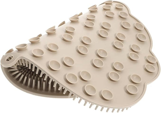Angoily Wall-Mounted Back Scrubber for Shower Hands-Free Exfoliating Body and Foot Scrubber with Non-Slip Suction Cups TPE Material 11.8X10 Inches