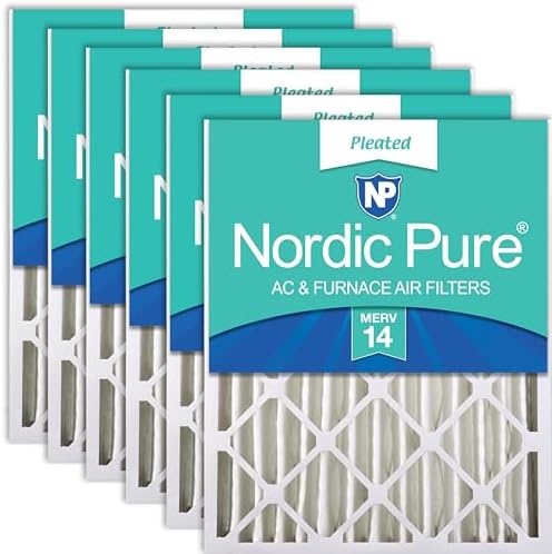 Nordic Pure 20x25x4 Pleated MERV 14 Air Filters 6 Pack by NordicPure