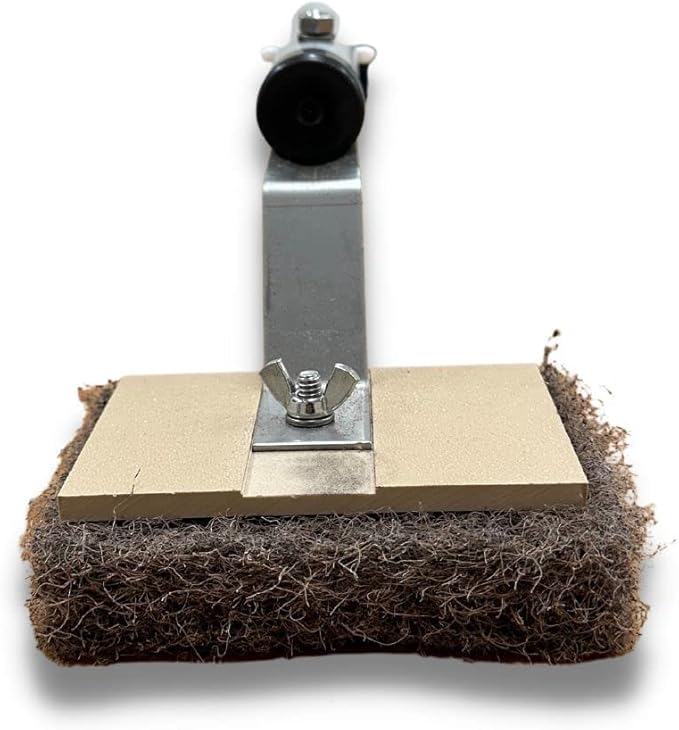 Heavy-Duty Pro Tile Scrubber with Quick Clip Connect | Coarse Scrub Pad Pool Brushes for Cleaning Pool Tiles | Lock Slot Connection and Replaceable Scrub Pad (Coarse, 1 Pack)