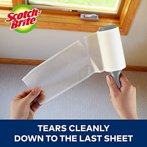 Scotch-Brite 50% Stickier Lint Roller, 288 Sheets Total, 6 Pack | 50% Stickier*, Heavy Duty for Removing Debris and Pet Hair on Clothes, Furniture, Cars, Offices & More, 48 Sheets per Roller - Image 5