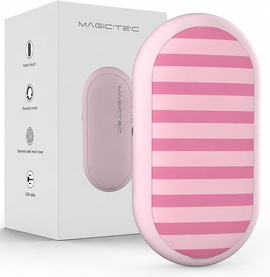 Rechargeable Fabric Shaver, Magictec Lint Remover Sweater Defuzzer Lints Fuzzs Pills Pilling Trimmer for Clothes and Furniture -Battery Operated (Candystripe) by Magictec
