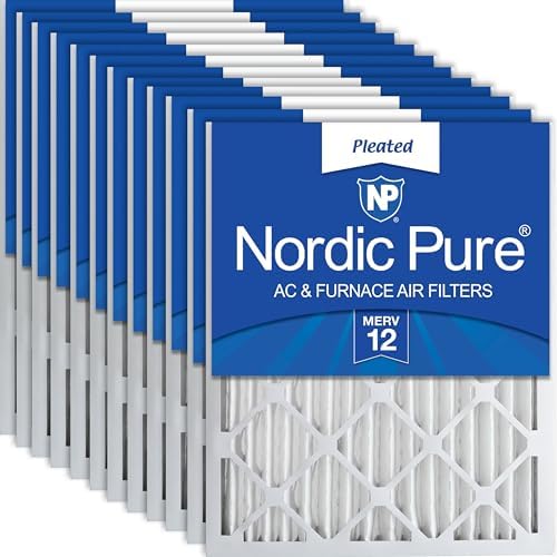 Nordic Pure 16x25x2 Pleated MERV 12 Air Filters 12 Pack by NordicPure