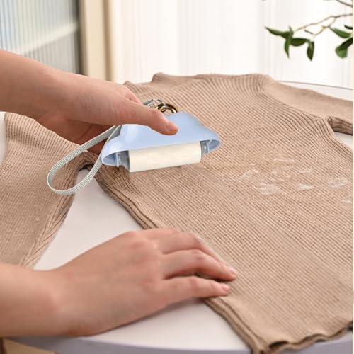 Mini Lint Roller Travel Size, Reusable Pet Hair Remover for Clothes with 150 Refillable Sheets (Blue) - Image 4