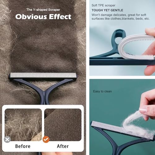 Pet Hair Remover 3-Pack, Reusable Dog & Cat Hair Removal Tools, Lint Shaver | Remove Stubborn Pet Hair, Multi-Fabric Safe, Fur & Lint Cleaner for Couch, Carpets, Cat Trees, Car Mats, Furniture, Pet Bed - Image 3