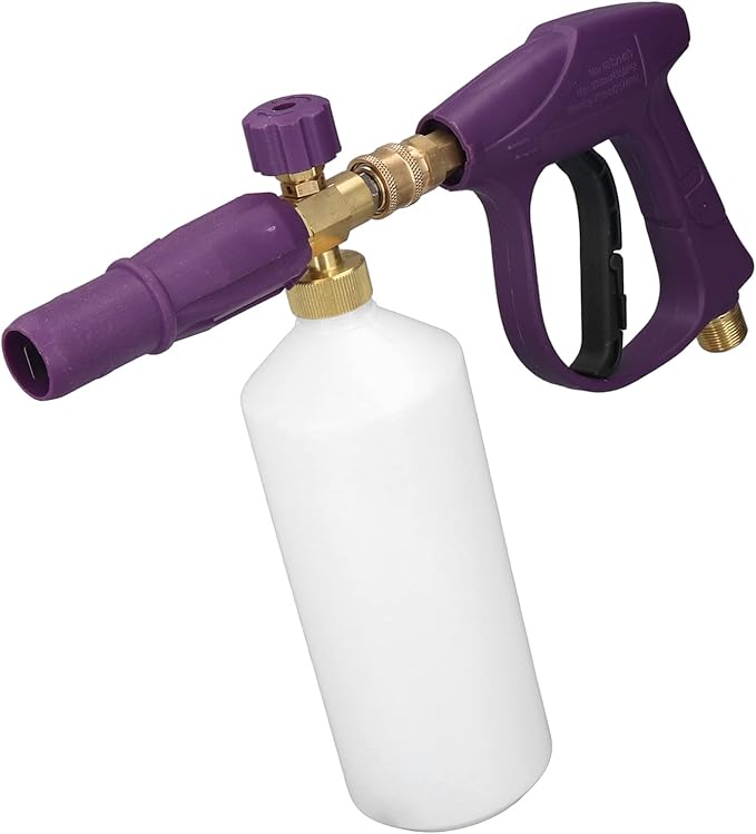 1L Foam Cannon for Pressure Washer, Adjustable Foam Lance, Brass Nozzle, High Pressure Car Wash, Vehicle and Driveway Cleaning Tool