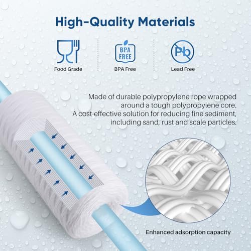 PUREPLUS 50 Micron 10 x 4.5 Whole House Water Filter for Well Water 4 Pack - Image 5