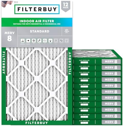 Filterbuy 14x28x1 Air Filter MERV 8 Dust & Allergy Defense (12-Pack) by Filterbuy
