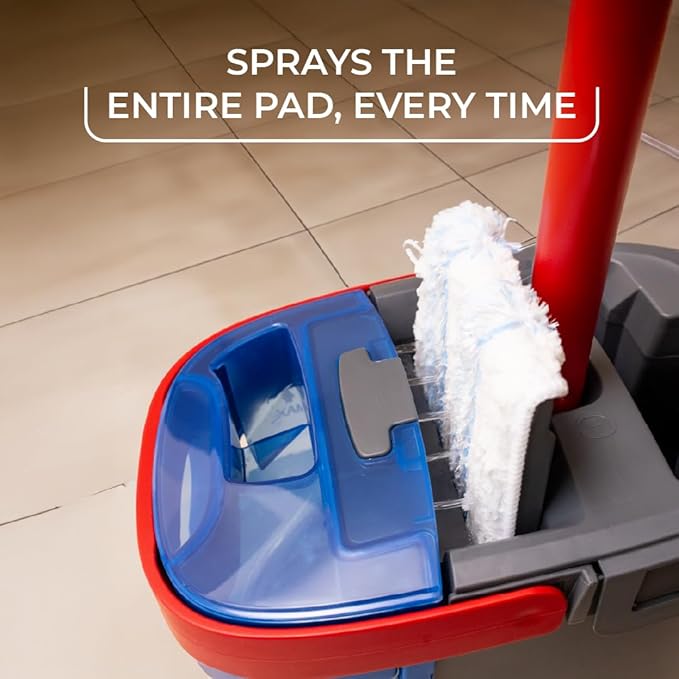 O-Cedar H2prO Flat Mop System | Quick Cleaning Tool | Clean with Clean Water | Machine Washable Reusable Microfiber Mop Pad | Safe on Wood Floors, Vinyl, Tile, Baseboards, Walls