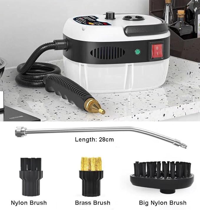 Generic High Temperature Pressurized Steam Cleaner, 2500W Handheld Small High Pressure High Heat Steam Cleaning Machine Portable Tank for Kitchen, Toilet, Car, Auto, standard, NK-882