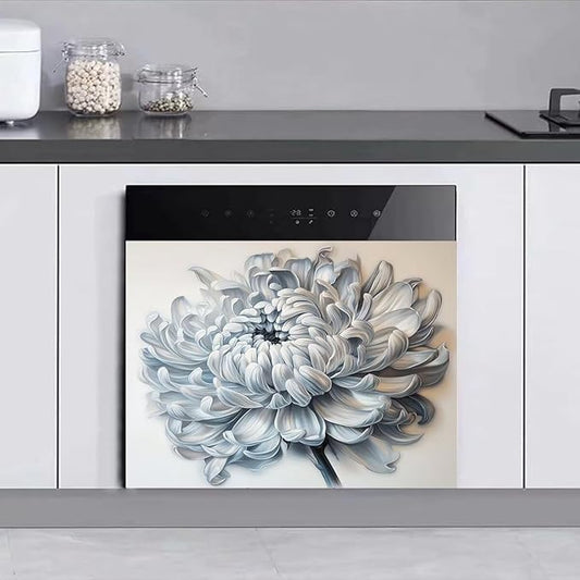 Blooming Flower Dishwasher Magnet Cover Kitchen Dishwasher Sticker, Simplicity Decorative Dishwasher Magnetic Panel Decal 23x17inch