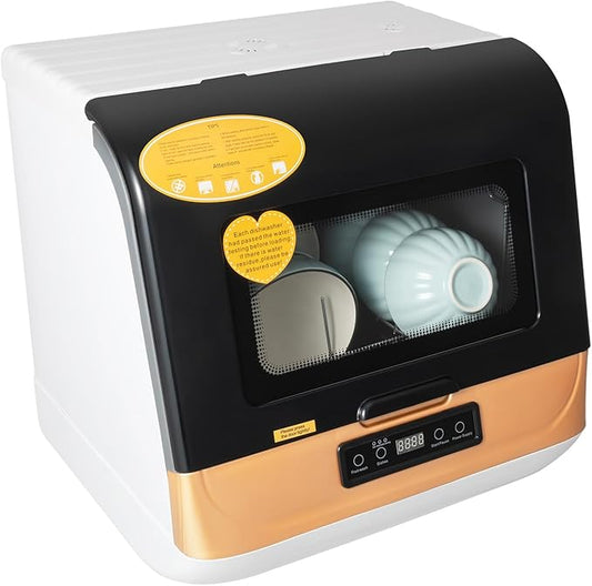 800W Dish Washer Machine, Counter Top Dishwasher with Filter, 10V Portable Mini Dishwasher for Familiesc, 3 Wash Modes (Fast/Standard/Strong), 2Gal Water Saving