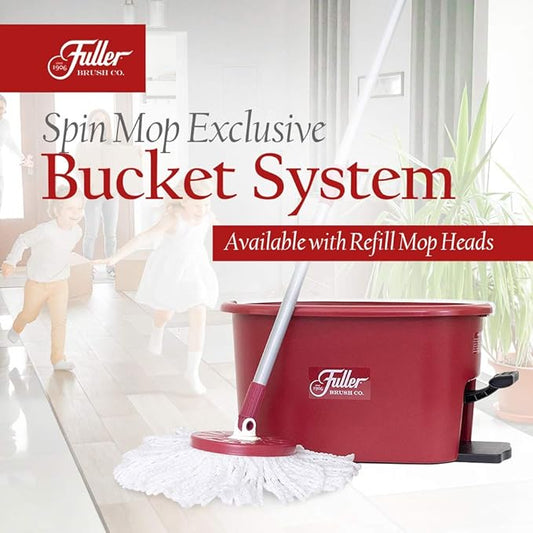 Ruby Red Spin Mop with 1 Extra Mop Head