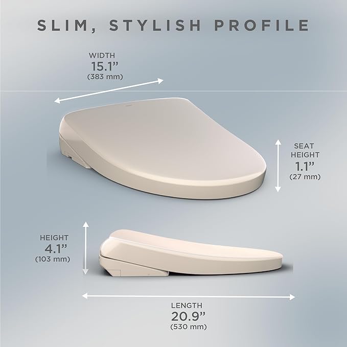 TOTO® WASHLET® S7A Electronic Bidet Toilet Seat with EWATER+® Bowl and Wand Cleaning, Auto Open and Close Contemporary Lid, Elongated, Sedona Beige - SW4736#12
