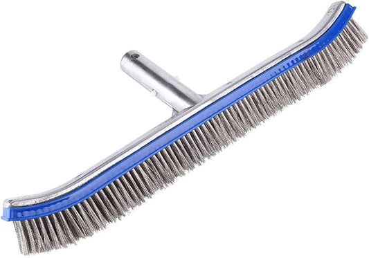 Heavy Duty Aluminum Pool Brush for Inground Pools - Nylon Wall & Corner Scrub Brush with Ergonomic Handle | Pool Cleaning Tool for Steps, Walls & Decks