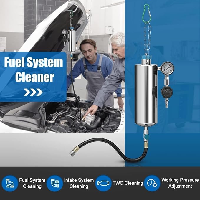 Fuel Injector Cleaner and Tester - Angchun Automotive Fuel Injection System Cleaning Tool for Gasoline Car, Non-Dismantle Fuel System Cleaner Set Fuel Injector Nozzle Flushing for EFI Throttle
