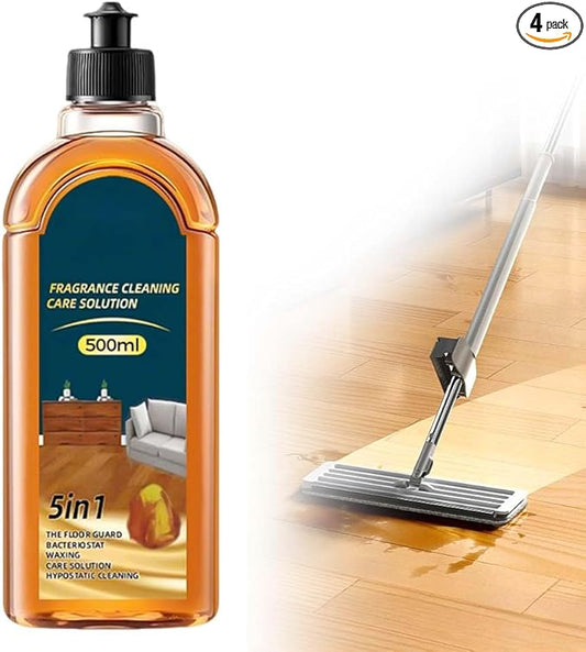 5-in-1 Hardwood Floor Cleaner & Shine Enhancer – All-in-One Stain, Odor & Grease Remover for Wood, Tile, Laminate Floors – Waxing & Shine Restoration for Home, Kitchen, Bathroom (500ML-1PCS)