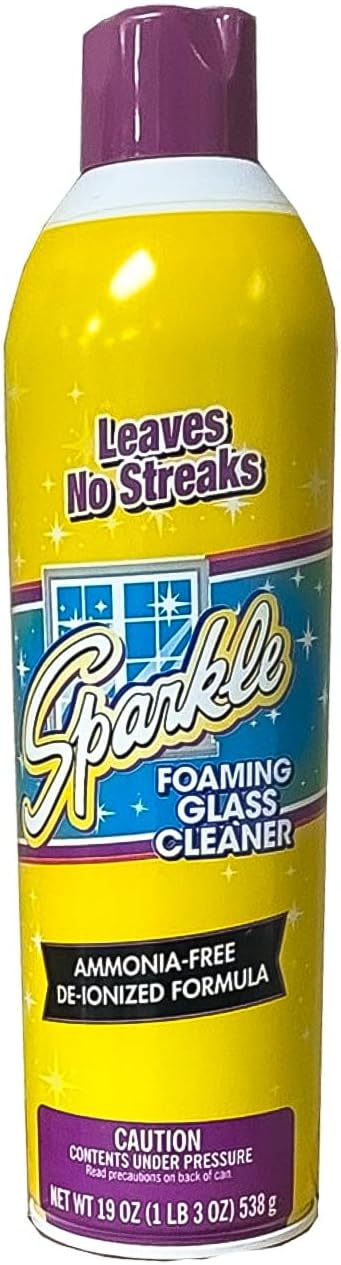 Sparkle Glass Cleaner Aerosol Spray Bottle, Ammonia-Free De-Ionized Formula, Leaves No Streaks, 20-Ounce Bottle (Pack of 4)
