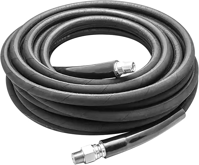 MTM Hydro Kobrajet High Pressure Washer Hose 3/8” 4000 PSI 100’ for Car Wash and Detailing, Pressure Washer Accessories, Black Commercial Grade