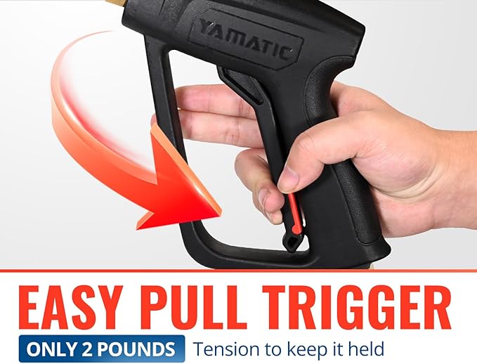 YAMATIC Pressure Washer Gun and Hose Kit, 50 FT Kink Resistant Power Washer Hose and Wand, 3/8" Swivel Quick Connector & M22-14mm Fitting Replacement for Ryobi, Simpson, Craftsman, 4000 PSI