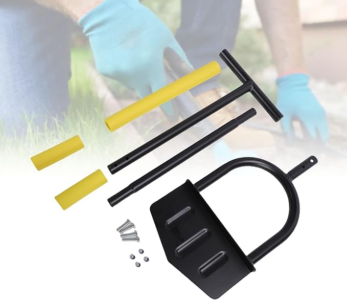Lawn Edger Tool Stainless Steel Half Moon Blade with T Handle, Durable Anti Rust, Ergonomic Design - Versatile Garden Tool for Walkways and Flower Beds