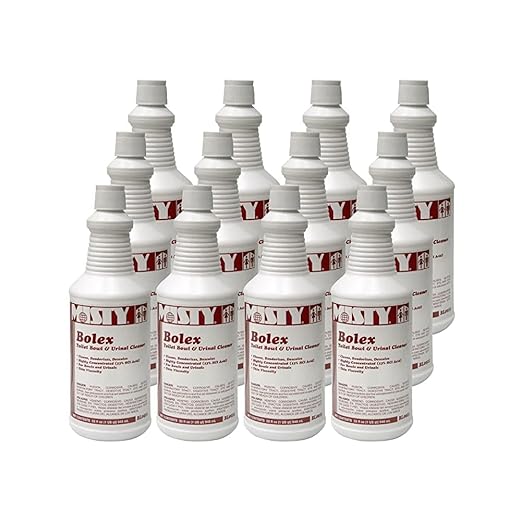 MISTY Bolex Toilet Bowl Cleaner and Urinal Cleaner- 32 oz (Case of 12) - 1038799 - Concentrated Formula to Give a Powerful Cleaning for Pristine Bathrooms Every Time
