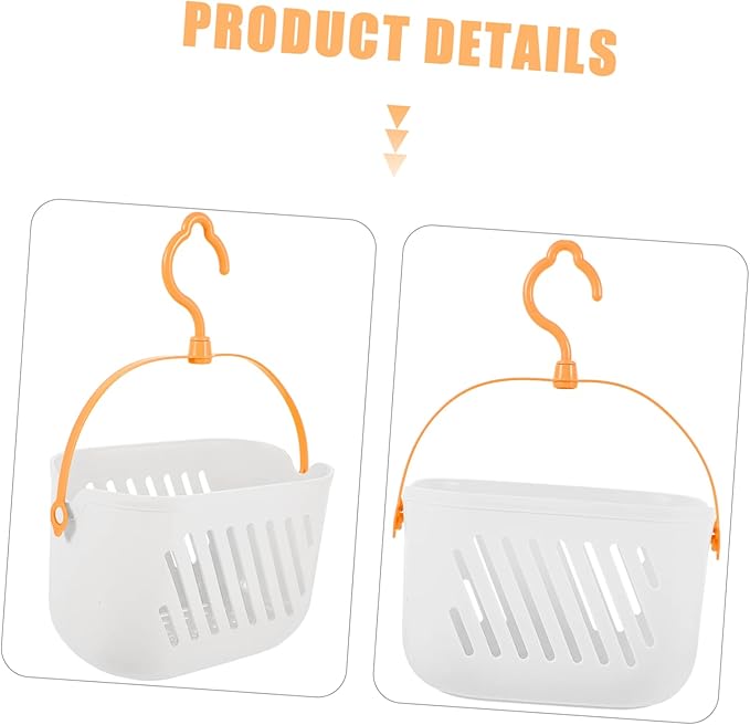 Cabilock 2pcs Hanging Shower Basket for Bathroom Storage Portable Organizer Hook for Toiletries Cleaning Supplies and Small Items Versatile Use Bathroom Kitchen Dorm Room