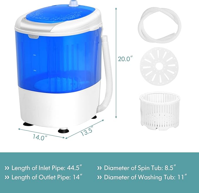 Giantex Portable Washing Machine, Mini Washer and Spinner Combo, 5.5lbs Washing Capacity, Semi-automatic Compact Laundry Machine for Apartment Dorm RV