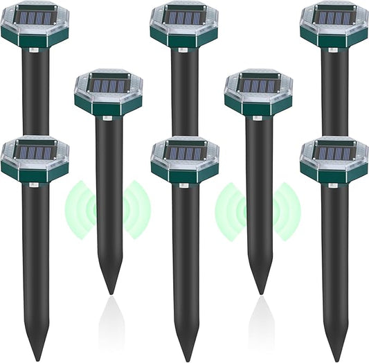 Mole Repellent Solar Powered - Ultrasonic Mole Repeller, Snake Repellent for Yard, Groundhog Skunk Vole Gopher Repellent for Lawns Garden Yard
