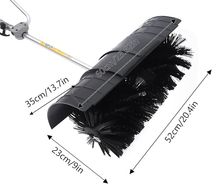 52CC Gas Power Broom, 2 Stroke Gas Handheld Sweeper, 1700W / 2.3HP Cordless Snow Shovel Cleaning Tools Sweeper for Driveway Turf Lawns Artificial Grass