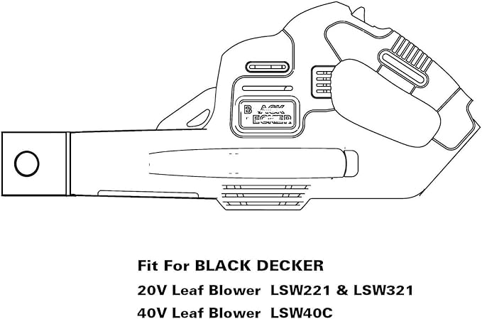 Leaf Blower Gutter Attachment Compatible with Black+Decker Cordless Leaf Blower/Lawn Sweeper 20V MAX LSW221 / LSW321 and 40V MAX LSW40C (for Black Decker, Cordless Leaf Blower)