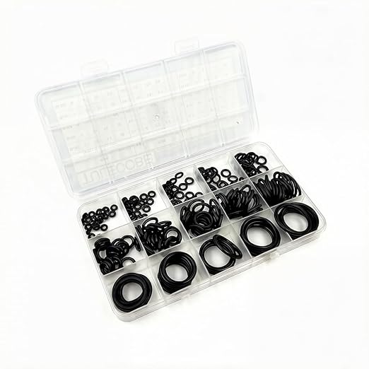 15 Size 200 Pcs Mini Universal Metric Nitrile Rubber(NBR) O Ring Assortment Kit for Various car Auto Hydraulic Faucet Plumbing Pressure Washer Air or Gas Sealing Repair Home Repair