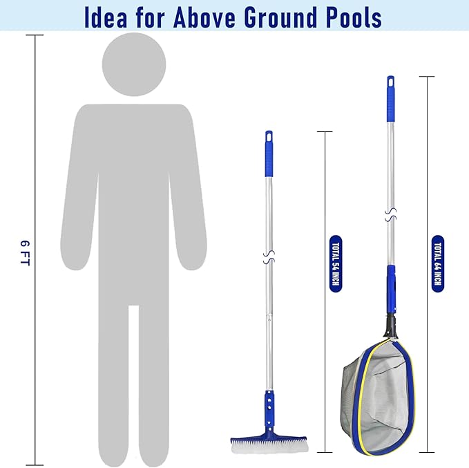 Poolvio Pool Cleaning Kit for Above Ground & Large Inground Pools