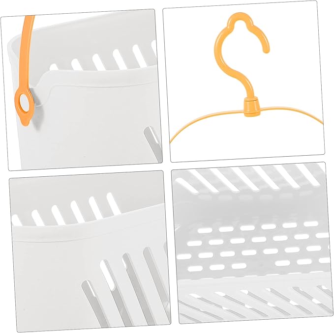 Cabilock 2pcs Hanging Shower Basket for Bathroom Storage Portable Organizer Hook for Toiletries Cleaning Supplies and Small Items Versatile Use Bathroom Kitchen Dorm Room