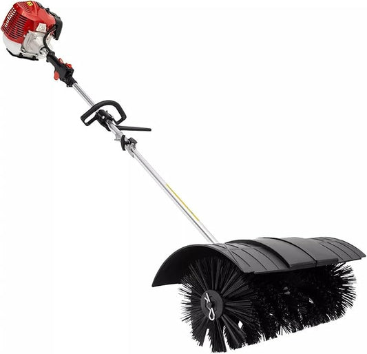 2-Stroke 52CC Handheld Sweeper Power Broom for Artificial Turf, Cleaning Driveway Turf Lawns Grass Gas Powered Sweeping Broom, 2.3HP Single Cylinder Grass Power Brush Lawn Sweeper Cleaner Tools